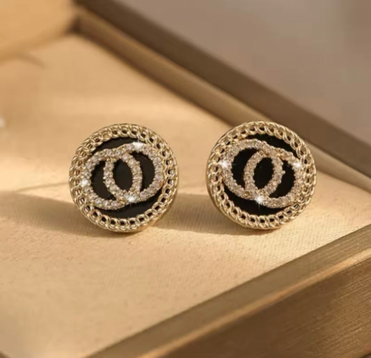 Double Round Crystal Earrings for Women